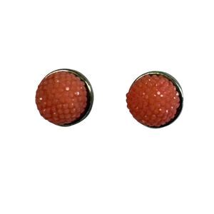 Kate Spade Crystal Peach & Silver Ball Earring Studs